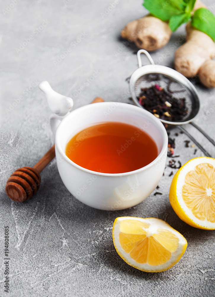 Tea with lemon and mint Tea with lemon and mint