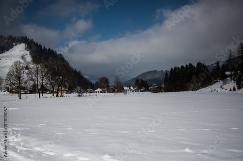 Winter in Bayrischzell, blue sky, snow