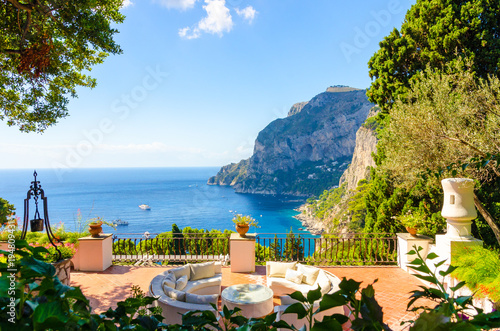 Amazing view on Capri island, Campania, Italy photo