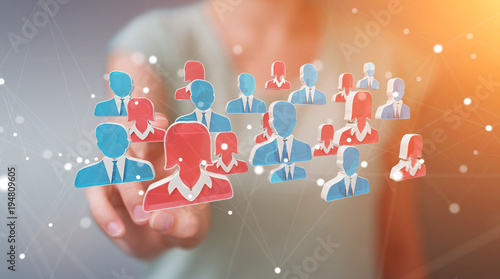 Фотография Businesswoman recruiting candidate for a job 3D rendering