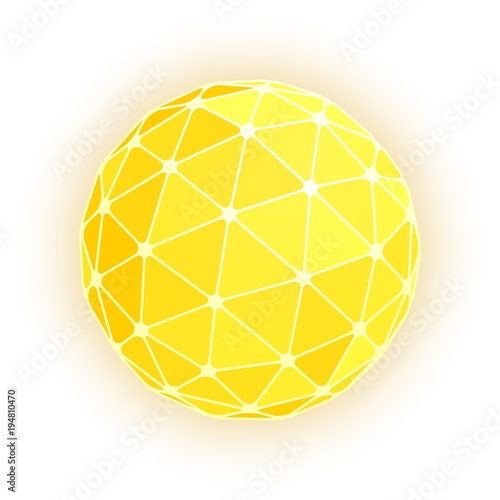 Gold geodesic sphere. Vector illustration.