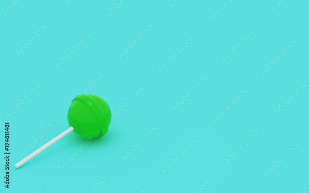 Lollipop green colour. 3d rendering Lollipop green colour. 3d rendering