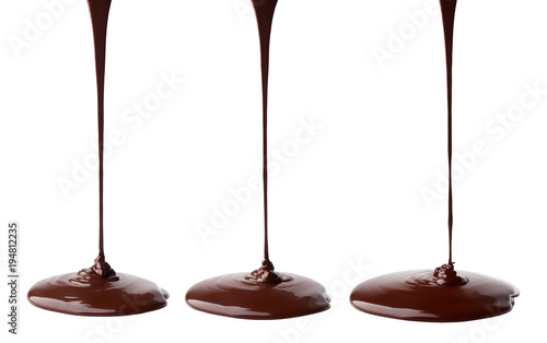 Melted chocolate, isolated on white background, clipping path