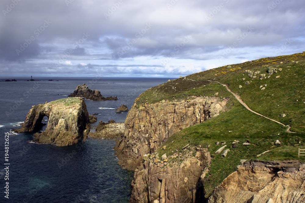 Dramatic, beautiful landscape, seascape. Lands End, United Kingdom Dramatic, beautiful landscape, seascape. Lands End, United Kingdom