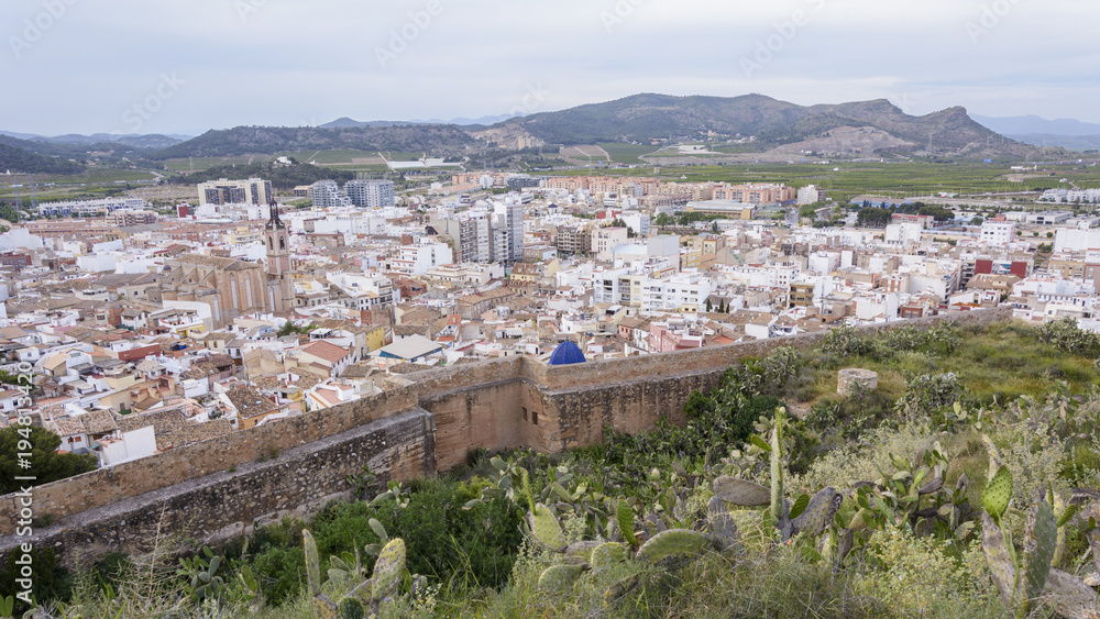 Vista de la ciudad de Sagunto desde el castillo. Valencia. España