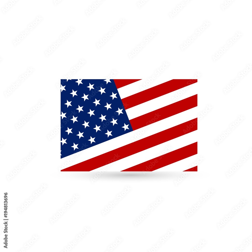 Flat and waving American Flag. Vector illustration Flat and waving American Flag. Vector illustration