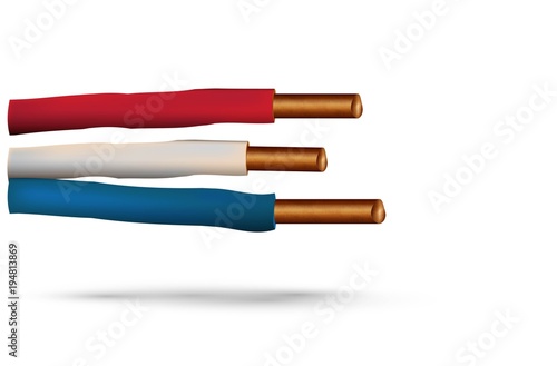 Illustration Isolated electric cable on white background