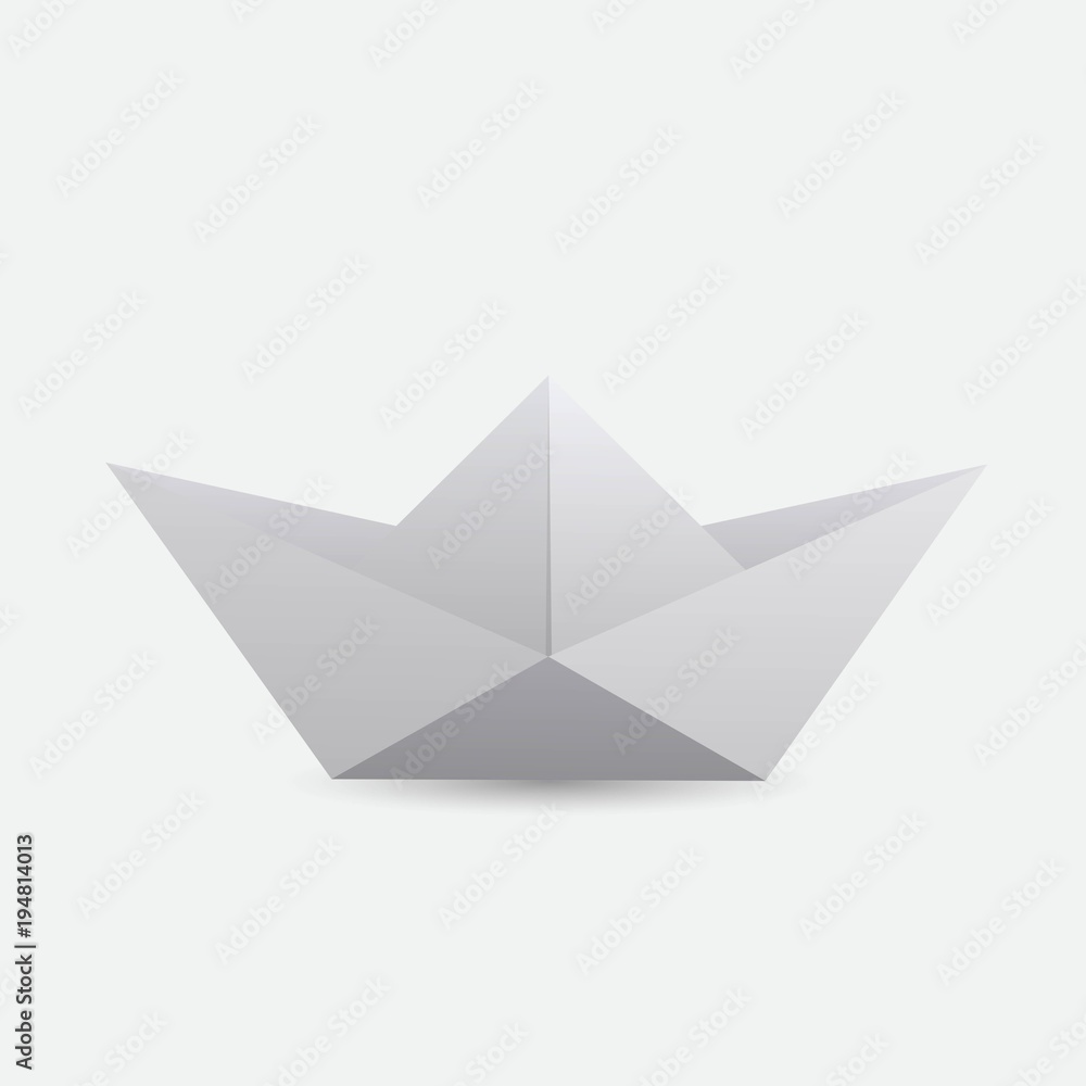 illustration of a white origami boat illustration of a white origami boat