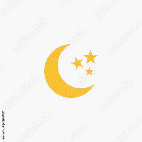 Flat Moon Icon.