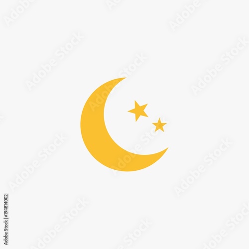 Flat Moon Icon.