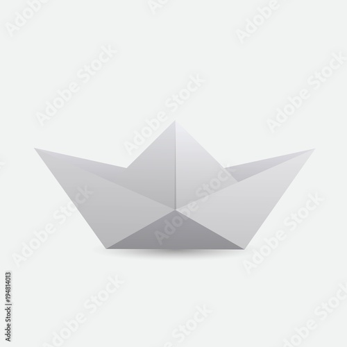 illustration of a white origami boat