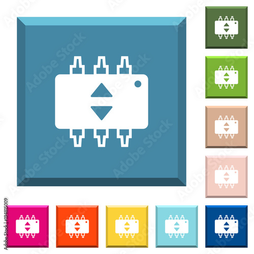 Hardware fine tune white icons on edged square buttons