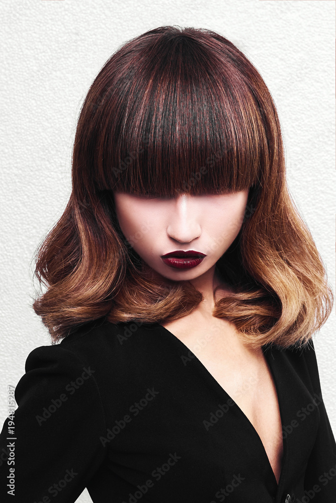 Fototapeta premium Elegant model with stylish short hairstyle