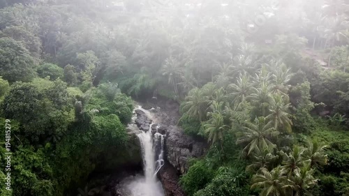 waterfall bali dron indonezia photo