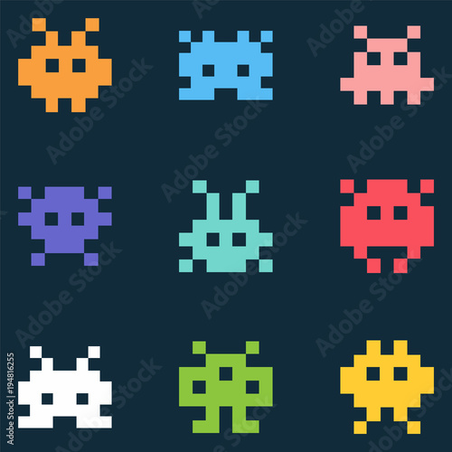 Pixel monsters set
