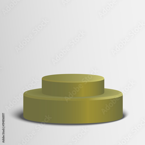 3d isolated Empty bronze podium on gray background. Vector illustration