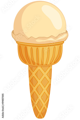 Colorful creme brulee ice cream cone icon.