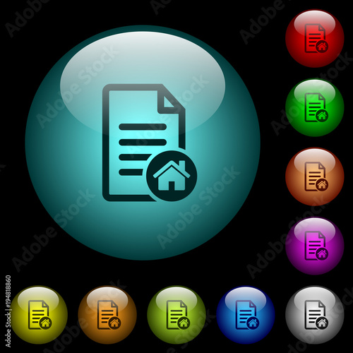 Default document icons in color illuminated glass buttons