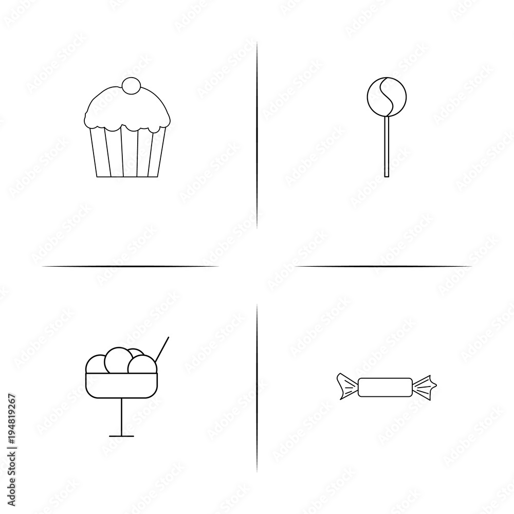 Food And Drink linear simple vector icon set.Outline icons Food And Drink linear simple vector icon set.Outline icons