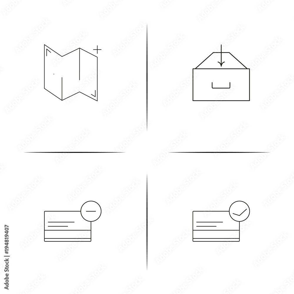 Interface linear simple vector icon set.Outline icons Interface linear simple vector icon set.Outline icons