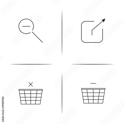 Interface linear simple vector icon set.Outline icons