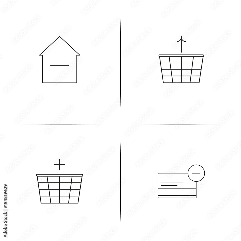 Interface linear simple vector icon set.Outline icons Interface linear simple vector icon set.Outline icons