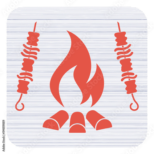 Grilled kebab icon