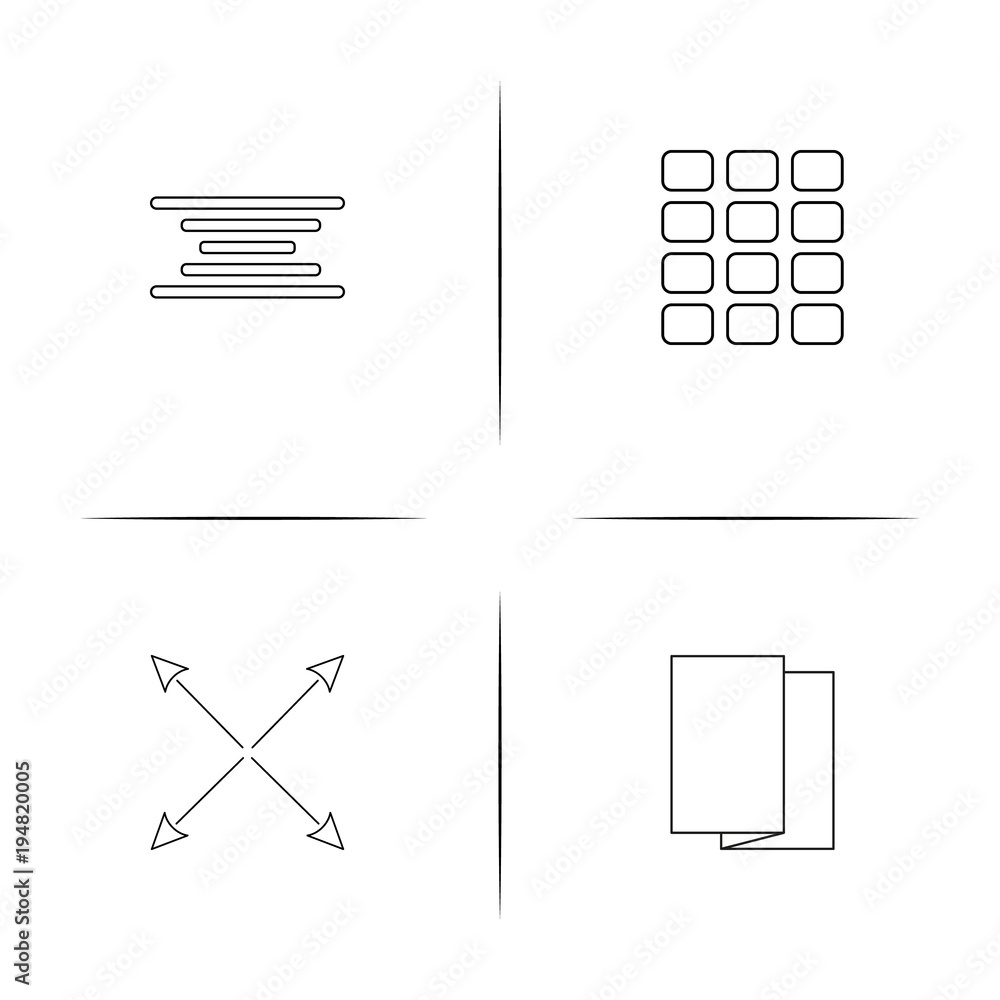 Web linear simple vector icon set.Outline icons Web linear simple vector icon set.Outline icons
