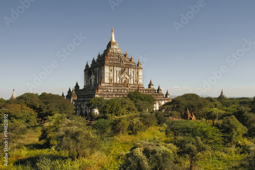 Bagan, Myanmar - February 4, 2018: .View of the temples in the plain of Bagan