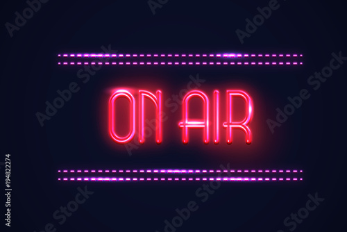 Fotografi On Air - Fluorescent Neon Sign on brickwall Front view