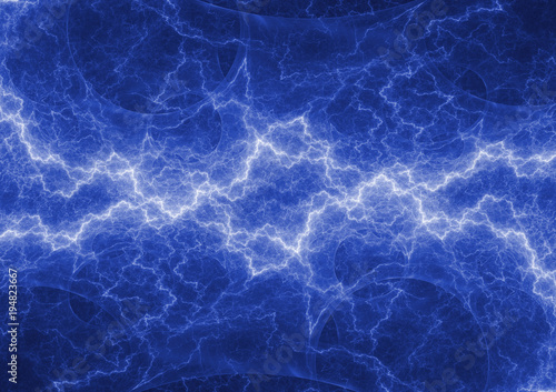 Blue lightning, abstract electrical background