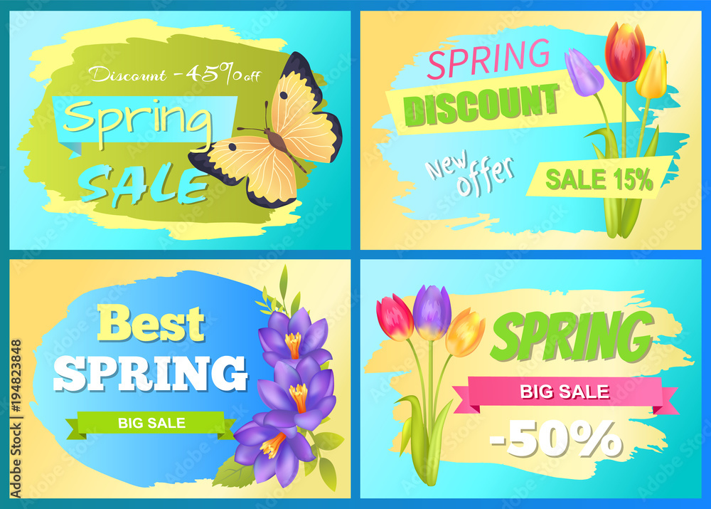 Best Offer Spring Sale Advertisement Poster Flower