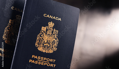 Composition with two Canadian passports photo