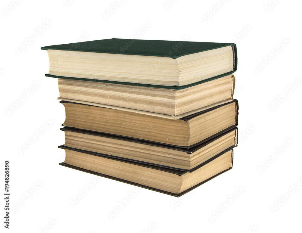 stack of old books on white isolated background stack of old books on white isolated background