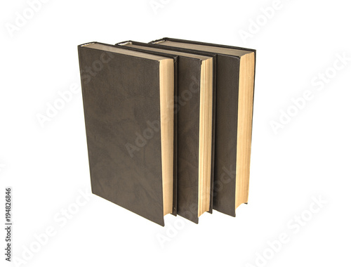 old brown book on isolated white background