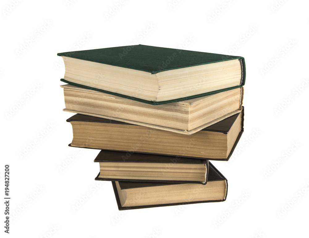 stack of old books on white isolated background stack of old books on white isolated background