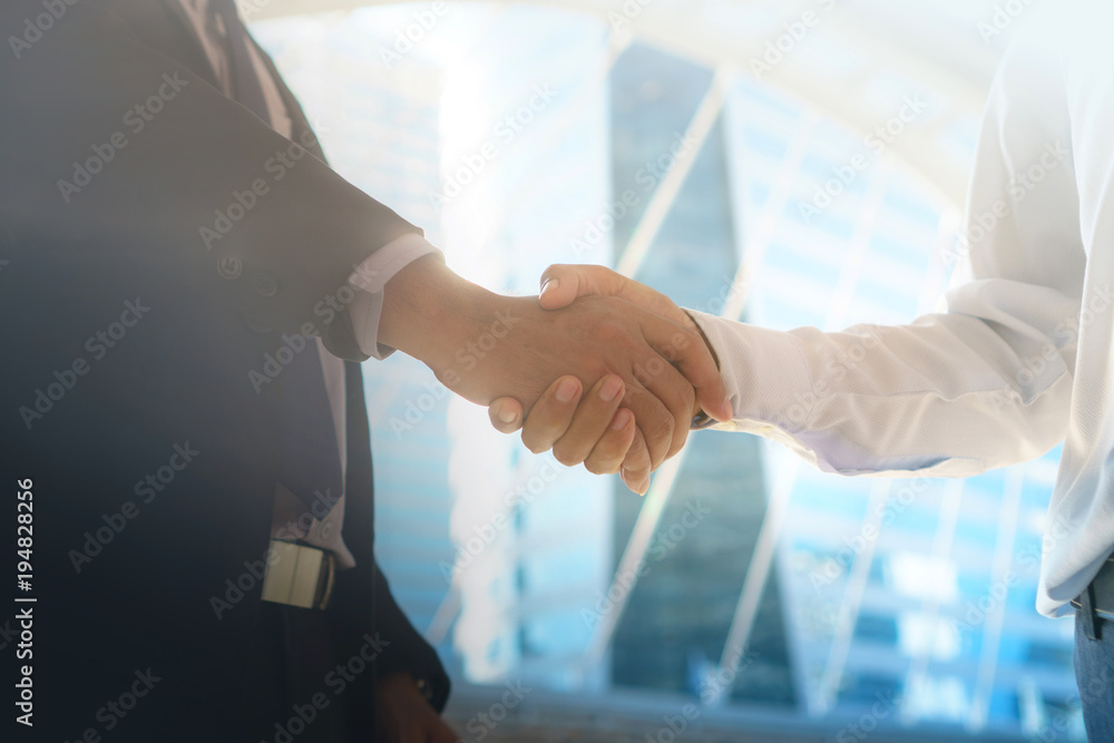Closeup of Business people shaking hands