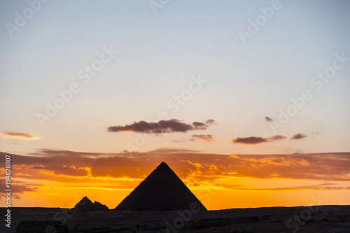 Egypt Cairo - Giza. General view of pyramids
