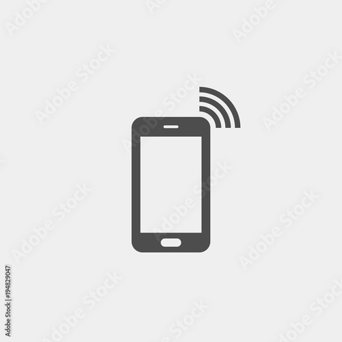 Mobile phone flat vector icon. Smartphone flat vector icon