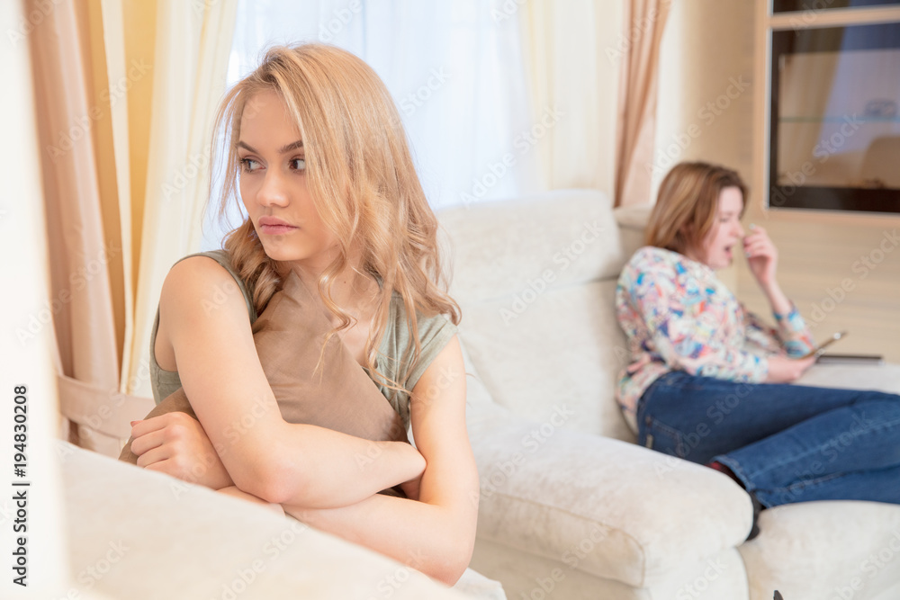 quarrel between two young girlfriends at home quarrel between two young girlfriends at home