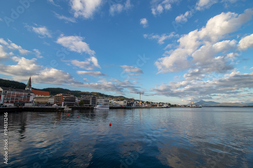 Seaside view of Molde, Norway. Molde is a city and municipality in Møre og Romsdal county in western Norway. 