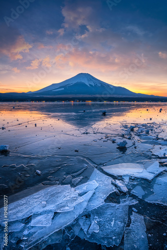 Beautiful landscape of Fuji mountain in winter, Japan