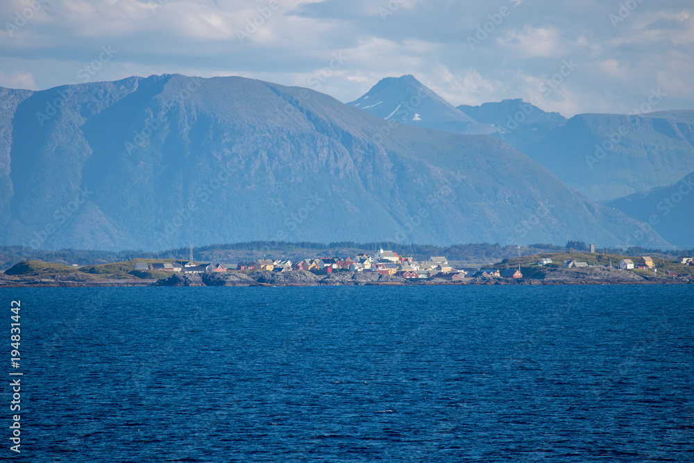 Beautiful coastal landscape between Kristiansund and Molde in More og Romsdal county in Norway.  