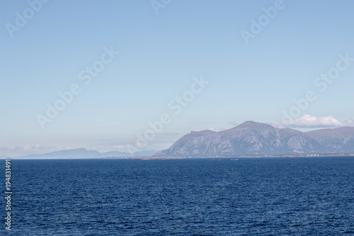 Beautiful coastal landscape between Kristiansund and Molde in More og Romsdal county in Norway. 