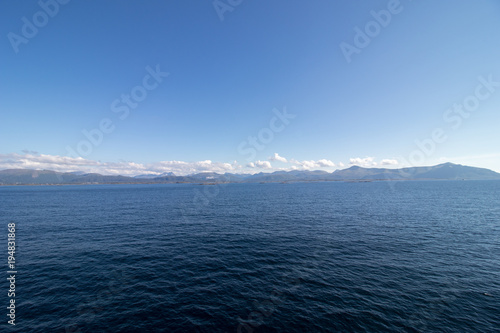 Beautiful coastal landscape between Kristiansund and Molde in More og Romsdal county in Norway. 