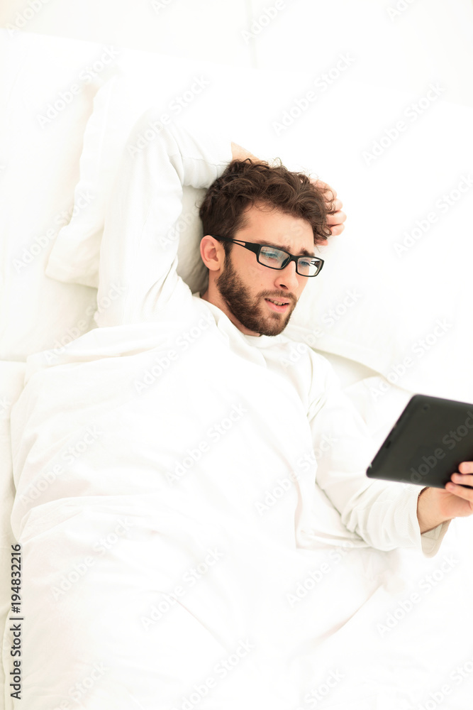 background image . modern man reading on digital tablet. background image . modern man reading on digital tablet.
