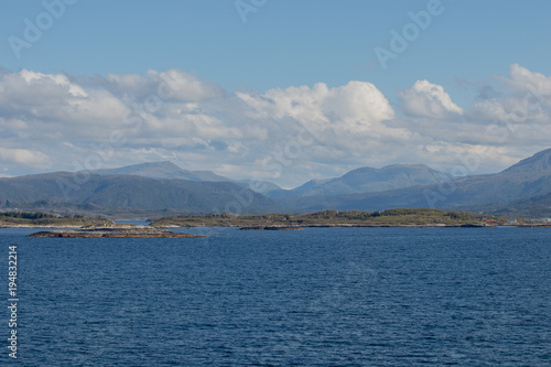 Beautiful coastal landscape between Kristiansund and Molde in More og Romsdal county in Norway. 