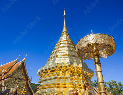 Golden pagoda at Doi Suthep, Chingmai, Thailand