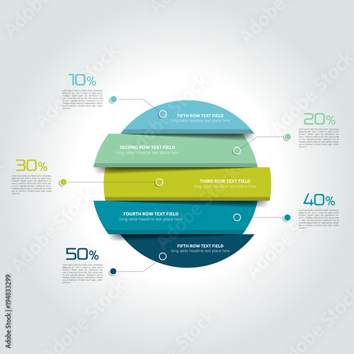  3d circle, round infographic, template, chart, scheme, diagram, table, schedule, element. Vector.