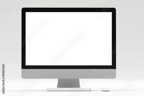 3d rendering,Pc computor monitor display for imac style laptop,high tech computor mock up concept.